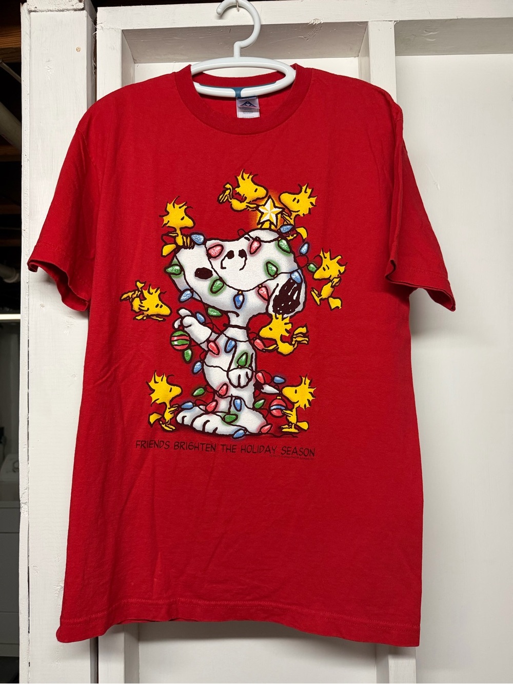 Peanuts Snoopy & Woodstock Holiday Vintage Shirt Size Large Great Condition